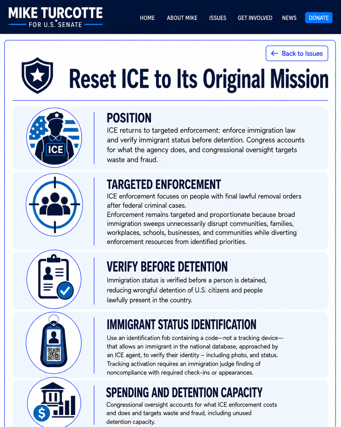 Reset ICE to Its Original Mission campaign page